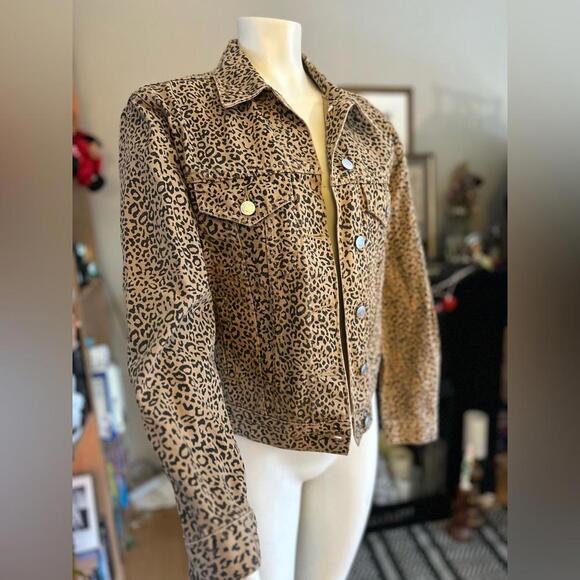 Brunette The Label Jackets & Blazers - Brunette the label denim Leopard Jacket BNWT